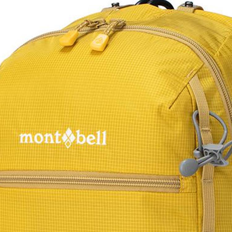 MONTBELL Garwhar 15L Daily Hiking Zipper Closure Nylon Outdoor Hiking Bag Backpack Regular Unisex Couple Yellow