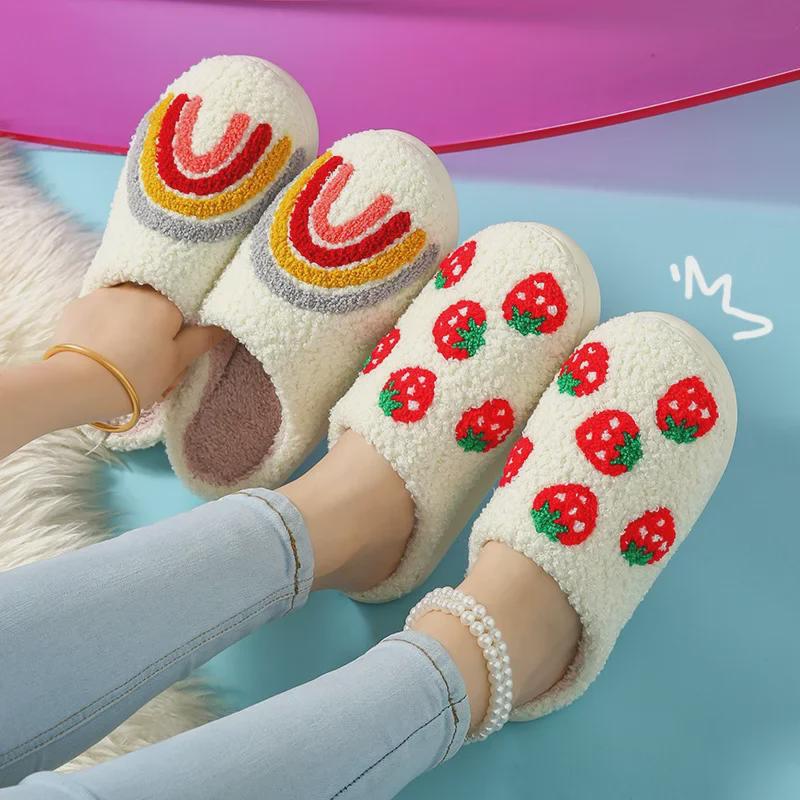 Cross-border Love: Cozy Velvet Fur Mushroom Slippers for Men & Women - Cute and Warm for Autumn & Winter