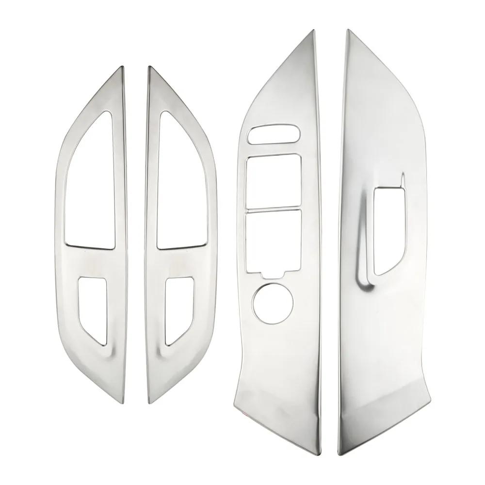 Car Window Glass Lift Button Panel Trim Cover for Peugeot 2008 2019-2023 E2008 2020-2022 LHD Stainless Steel Sticker Accessories
