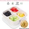 4Pcs/Set Stackable Snack Containers 4 Compartments Divided Snack Box  Food Storage