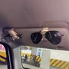 Car Sun Visor Clip Glasses Bracket Holder Pu Leather Glasses Cards Case Auto Sunglasses Visor Glasses Holder Sunglasses Support