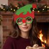 Fun Holiday Accessories for Kids Christmas Glasses, Glitter Party Glasses Frames, Novelty Elf Snowman Santa Claus Elk Frames Reindeer Eyeglasses