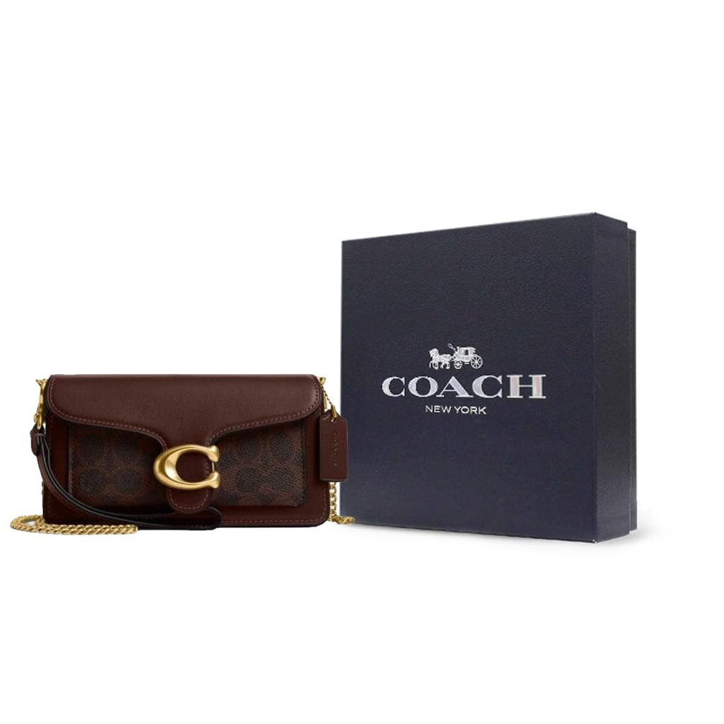 COACH Tabby Artificial Leather With Cow Leather Crossbody Bags Small Women's Maple Brown CCD26-B4MPL
