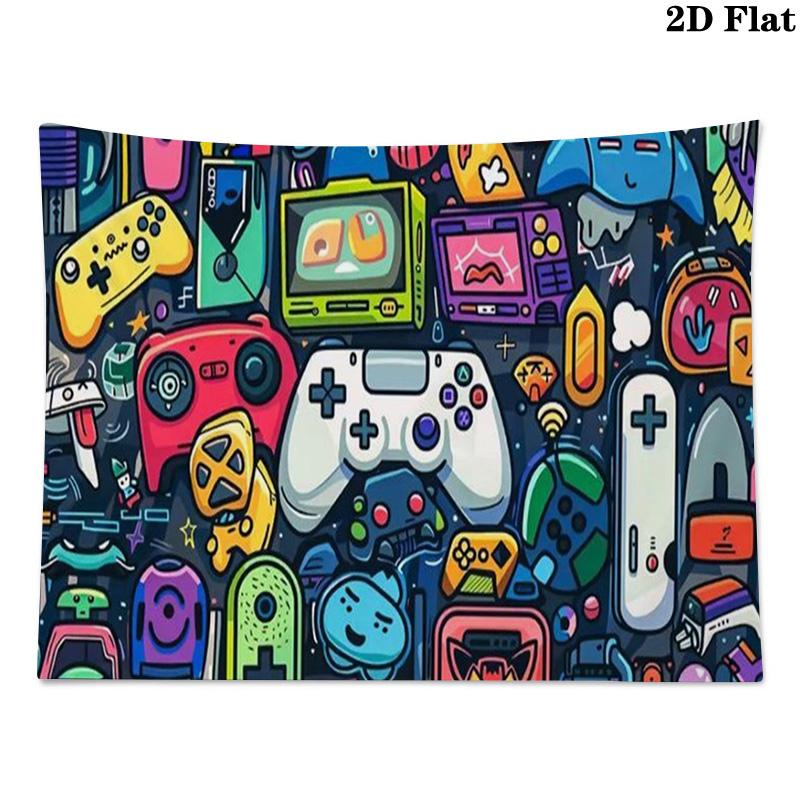Gamer Wall Tapestry Aesthetic Wall Hanging Printed Fabric Blanket Decorative Tapestries for Bedroom Living Room Home Decor