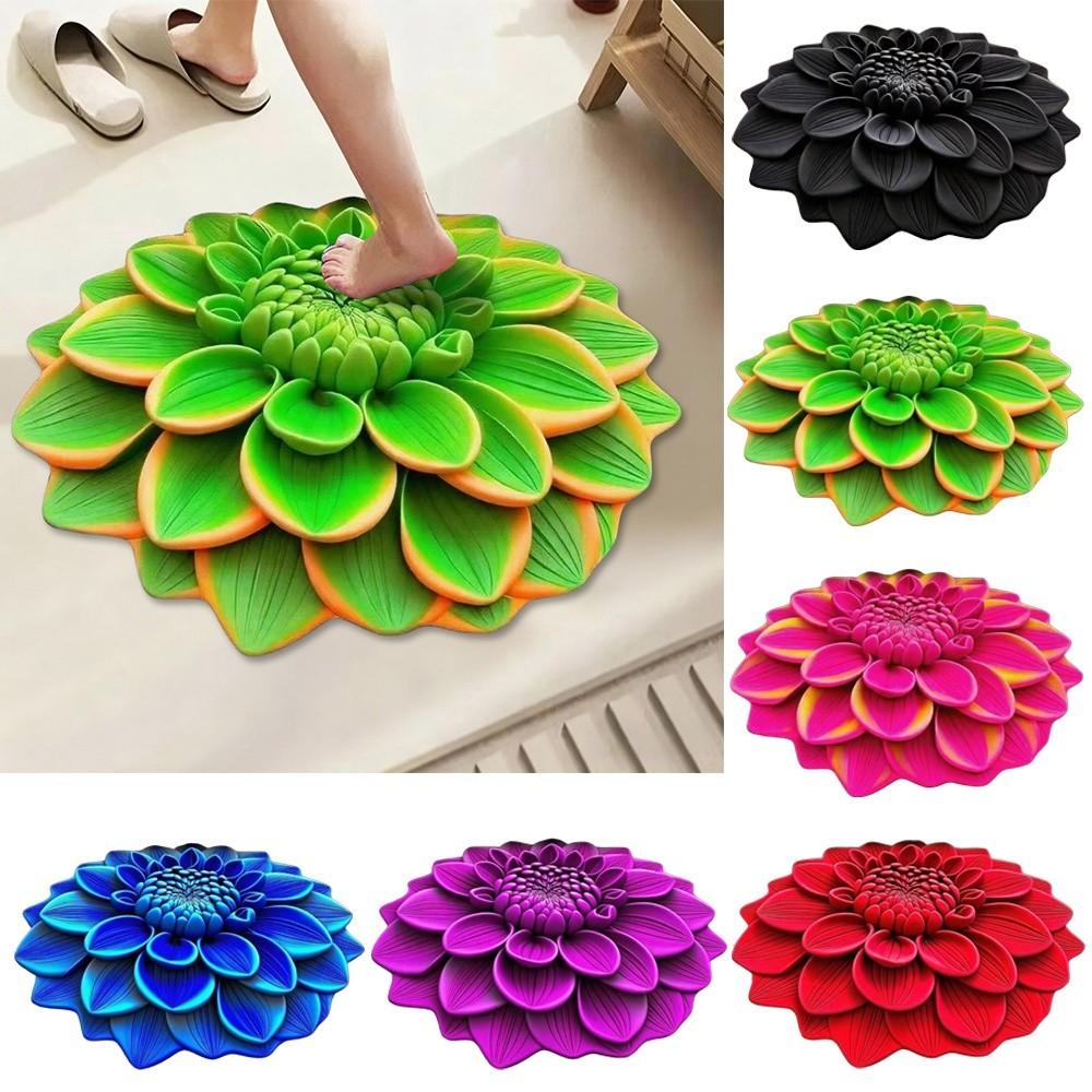 Special-shaped 3D Flower Carpet Non-slip Door Blanket New Peony Floor Mat  Home Decor