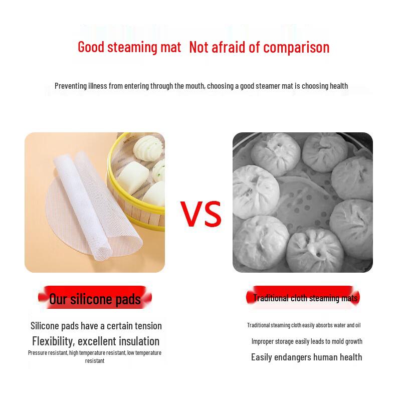 Food Grade Silicone Round Non-stick Steamer Mat