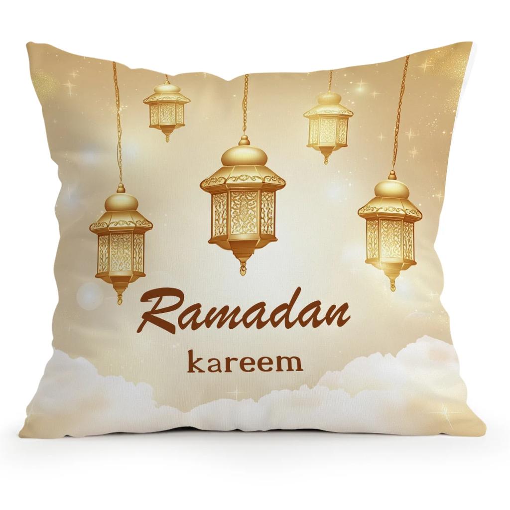 Golden ramadan decoration Cushions Pillowcase Polyester Cushion Cover Throw Pillow Pillowcover Home Car Sofa Decor