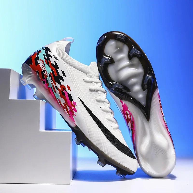 New Men Soccer Shoes Sport Grass Football Boots Unisex Cleats Ultralight Outdoor Match Adult Non-Slip Comfortable High-Quality