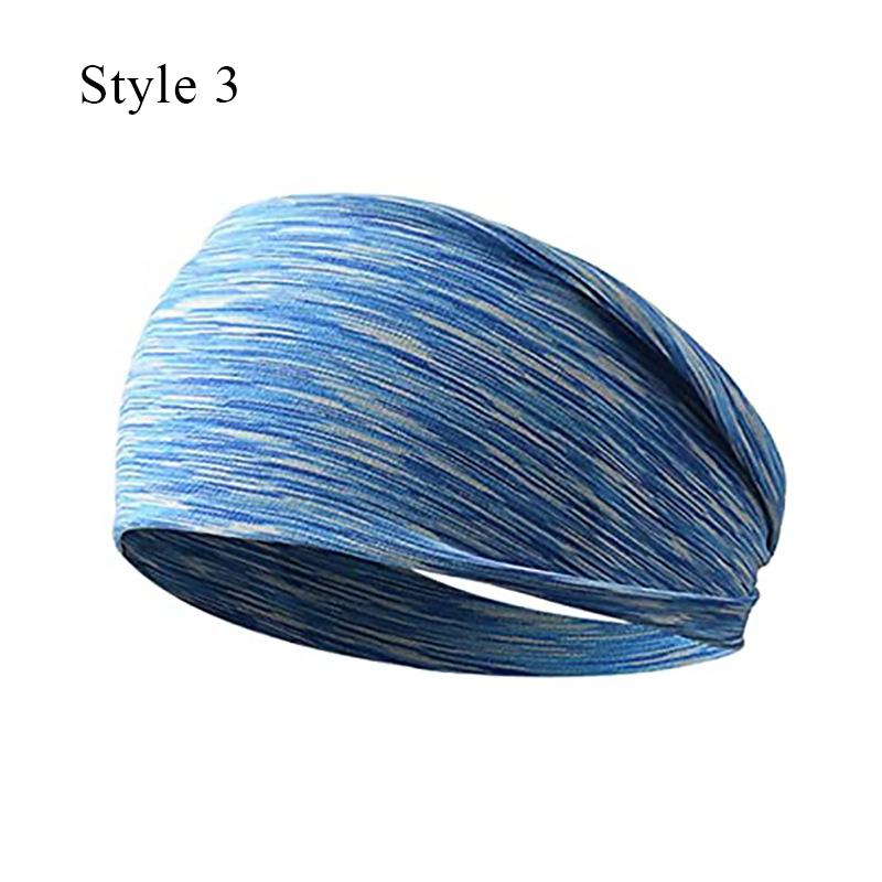 Hot! Stripes Gradient Unisex Headband Women Men Running Fitness Wide Turban Head Wrap Elastic Absorbing Sweat Sport Hair Bands