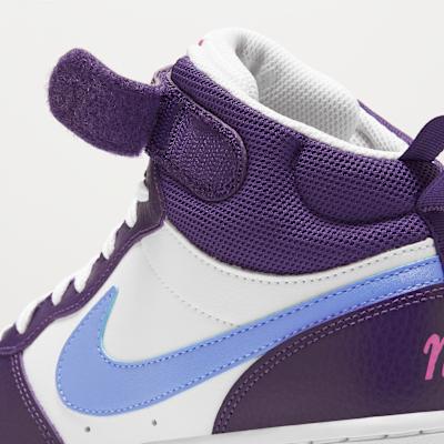 Nike Court Borough Mid 2 White Eggplant Royal Pulse (GS)