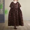 Kurzärmelig Übergröße Baumwolle Vintage Floral Neu im Sortiment Kleider für Damen Lässig Locker Maxi Lang Sommerkleid