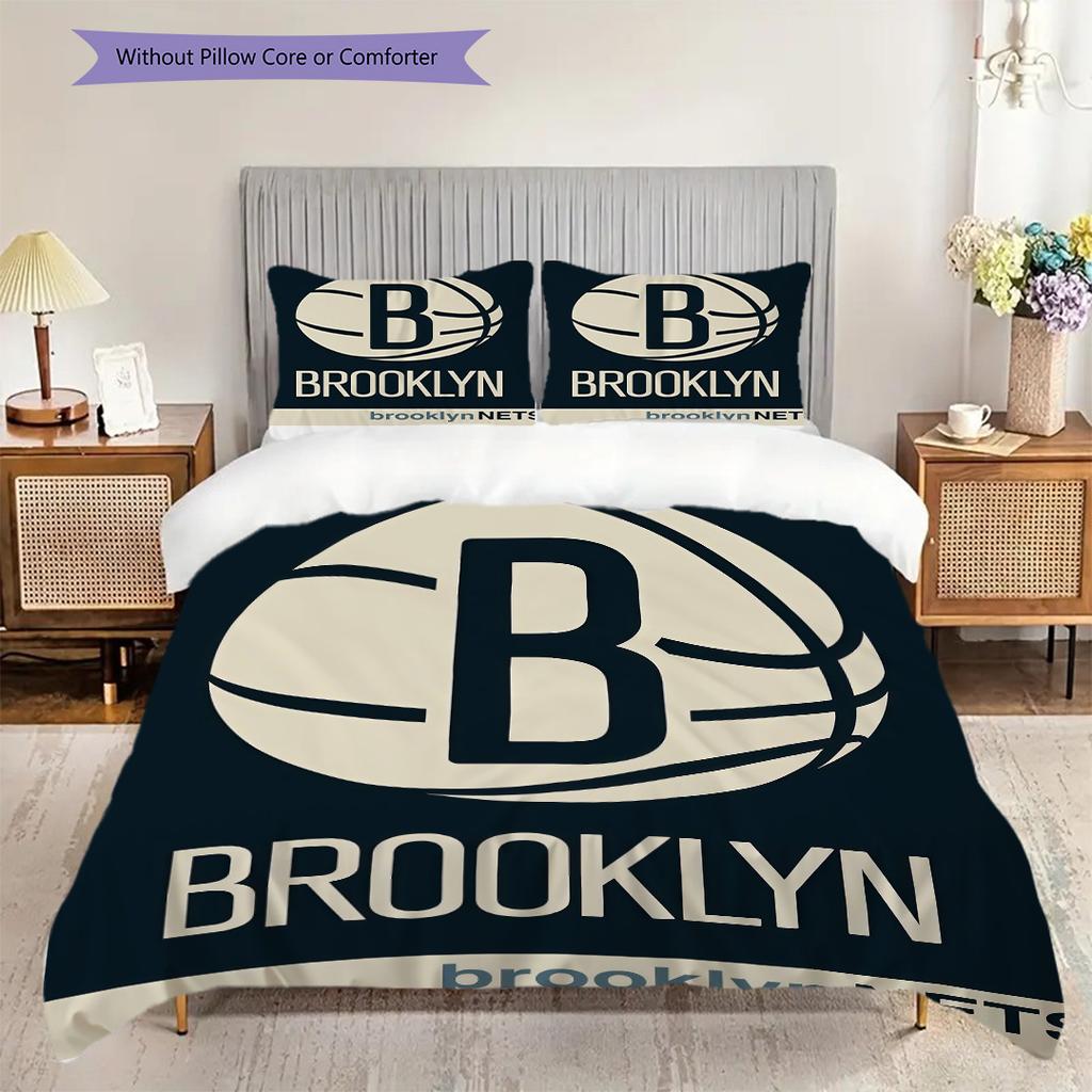 Brooklyn Nets Basketball Spirit Bedding(1 * duvet cover + 2 * pillowcase, without core)Bedding set Soft and comfortable Christmas birthday gift