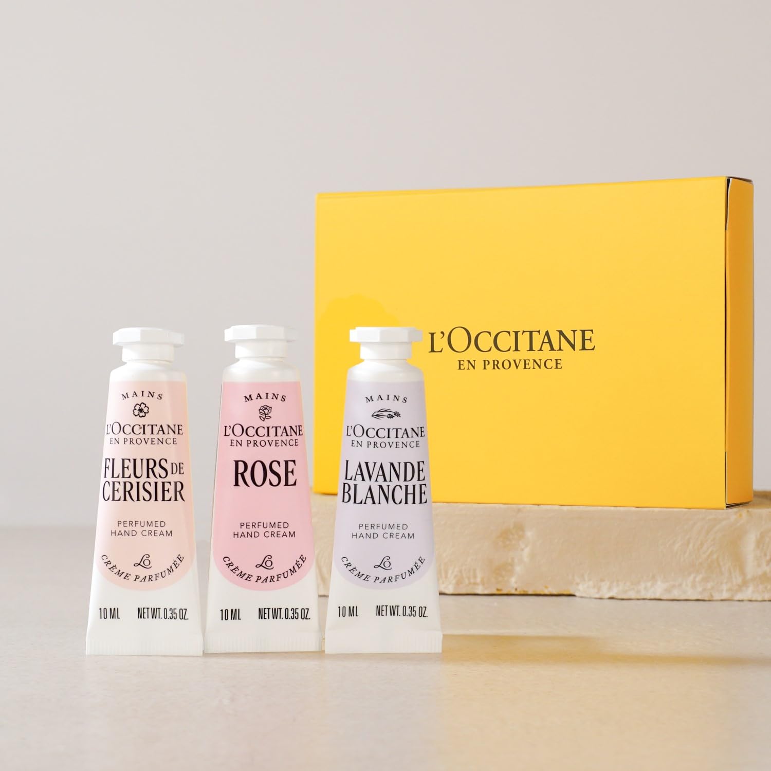 LOCCITANE Mini Hand Cream Trio Fleur de Cerisier Sakura Rose Lavande Blanche 10mL3 Bottles Gift Box Included