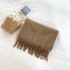 Mary 300g imitation cashmere tassel scarf women's winter solid color thickened warm shawl Japanese scarf