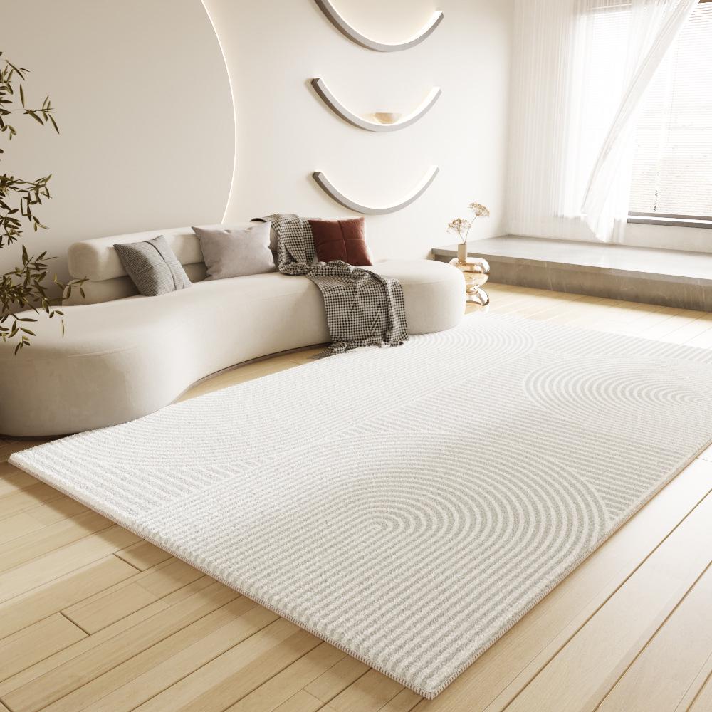 Cream Plush Non-Slip Luxury Living Room Carpet - Dirt-Resistant and Easy Care, 2024 Edition.