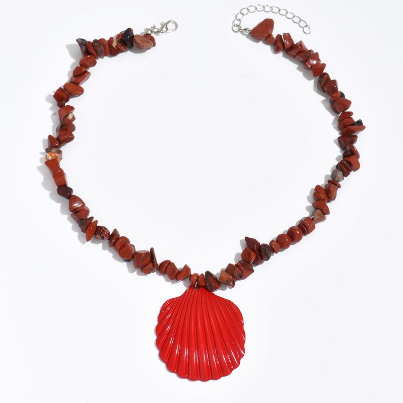 Exaggerated Round Bead Heart Pendant Necklace For Women Handmade Adjustable Chain Choker Party Jewelry Gift Collar