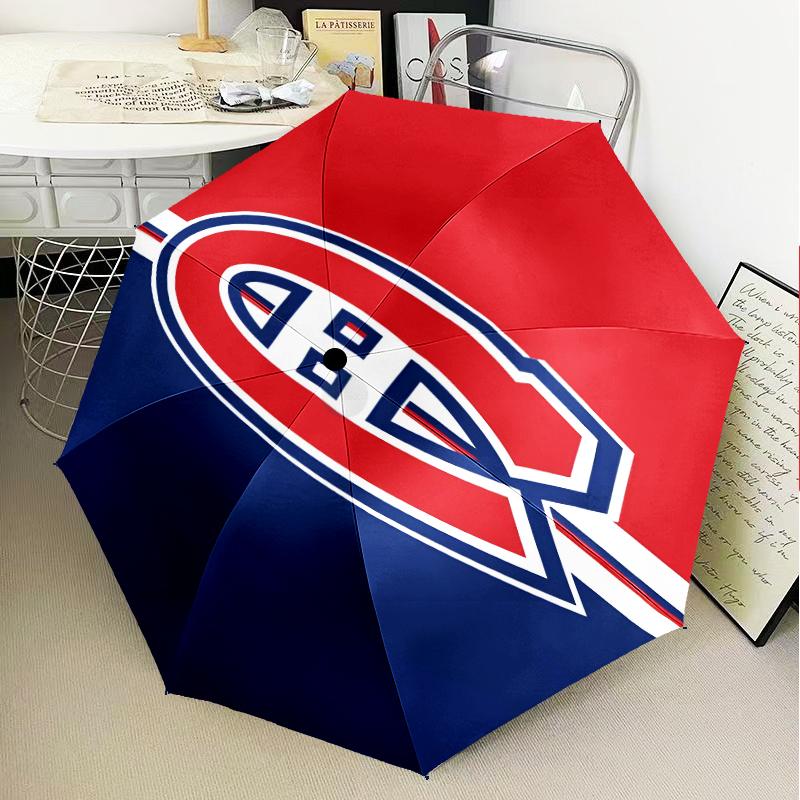 Montreal Canadi-ens Hockey Team Umbrella Folding umbrella, automatic umbrella 8-Frame for Travel, camping Use Gift for Halloween Christmas
