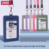 Color Printed Leather ID Card Holder with Lanyard