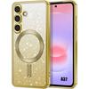 Case for Samsung Galaxy A37 5G, Glitter Protection with Magnetic Circle Camera Film - Gold