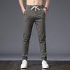 Men's Casual Trousers - Summer Lightweight New Style Straight-Leg Trousers Korean-Style Trendy Slim-Fit Elastic Waistband Stretch Trousers