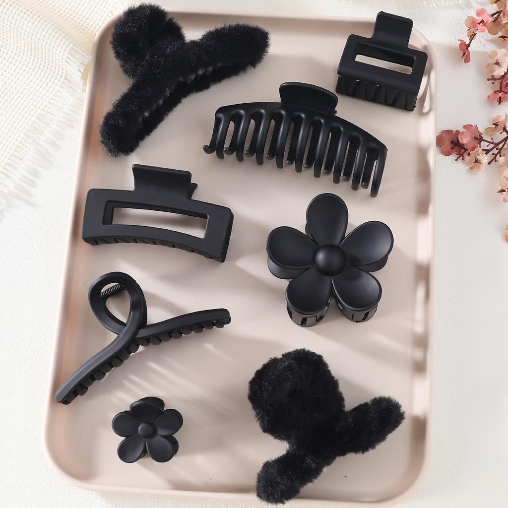 8Pcs Fashion Hair Clips for Women Neutral Colors Large Hair Claw for Thin Thick Hair Matte Hairpins Women Hair Accessories