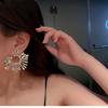 Modische Strassstein-Metall-Übertriebene Statement-Ohrringe Leichte Große Creolen Hängender Schmuck für Damen und Mädchen