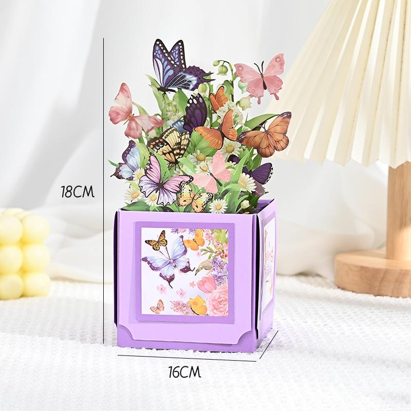 3D Butterfly Pop-Up Greeting Card Holiday Desktop Ornaments Photo Props Wedding Supplies Decor Creative Gifts For Family Friends