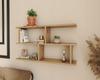 Luna Wall Shelf Oak Artisan Hanging Cabinet Bookshelf 2 Versions Per