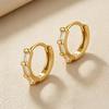 European S925 Sterling Silver Zirconia Paved Round Earrings - Simple, Fashionable, and Luxurious Ear Studs.