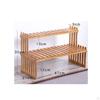 DoubleLayer Bamboo Plant Stand OpenSided Slatted Shelf Rectangular Garden Furniture