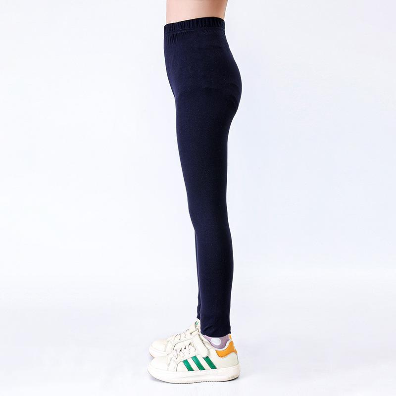 Dívčí legíny z mléčného hedvábí s potiskem - Jarní/letní tenké, elastické kalhoty slim fit pro děti