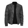 818/YH38 Men's Teen Suede PU Motorcycle Jacket - Autumn/Winter, Casual Stand Collar, Windproof Leather.
