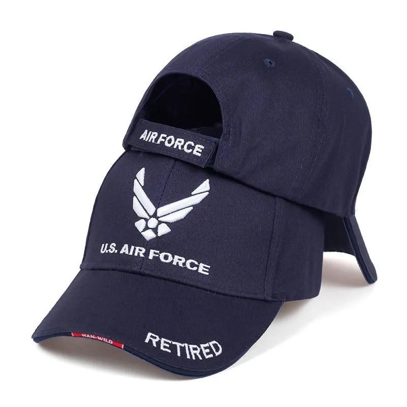 Usa Air Force Baseball Cap With Embroidered Brim For Outdoor Sun Protection