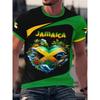 Jamaika Flagge Karte Grafik T-Shirt Für Männer Lustige Jamaikanische 3D Gedruckte T-Shirts Sommer Atmungsaktive Rundhals Oberteile Kurzarm T-Shirts