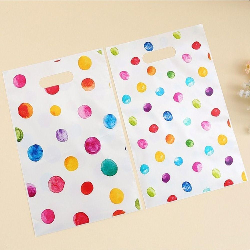 50Pcs Portable Size Party Favor Bags Colorful Gift Bags High Quality Handheld Bags  Birthday Party