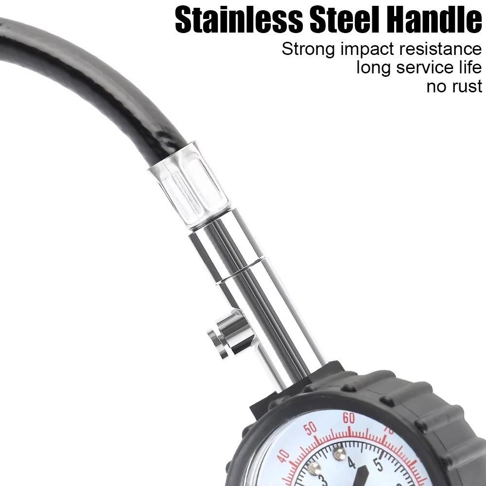 High-Precision Tire Pressure Gauge Long Tube Pressure Meter Tyre Air Tester  Vehicle Inspection