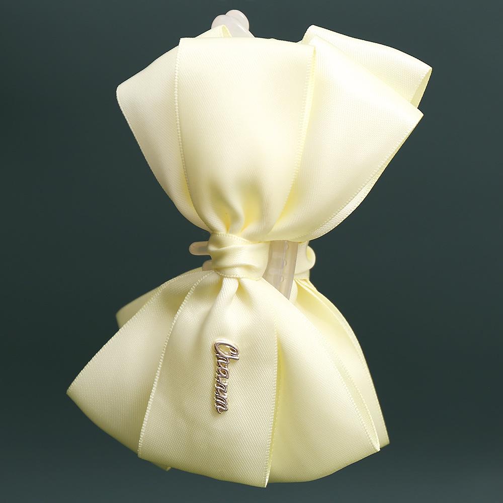 Elegant Gold Label Banana Clip for Thick Hair - Large Double-Sided Bow Hair Claw