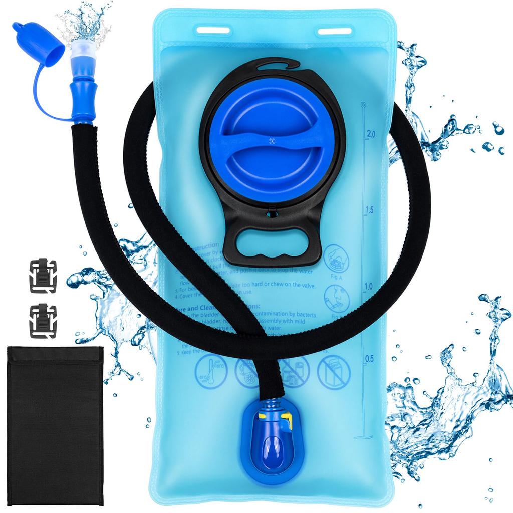 TUDEQU TPU 2L Hydration Bladder Insulated Sleeve Keeps Ice Water Cold Hydration Bag for Hiking and Cycling Leak-proof (Bonus)