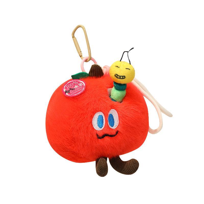 Adorable Bug Eats Fruit Pendant: Apple, Mango, Avocado, Peach - Perfect New Year Gift for Her