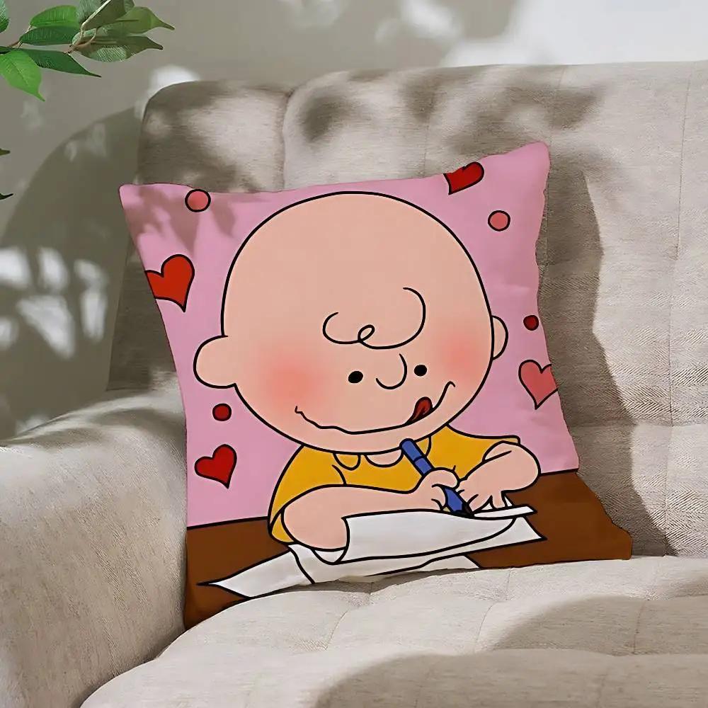 Cute C-charlie B-brown-S Pillow Case Cushion Cover Soft Cute Throw Pillow Case For Car Sofa Pillowcase Polyester With Zipper