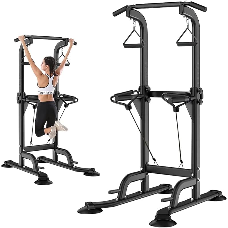 BosClub Hanging Fitness Equipment, Chin-Up Machine with Figure-Eight Base, High Stability, 10 Adjustable Levels, Maximum Height 210cm, 150kg Weight