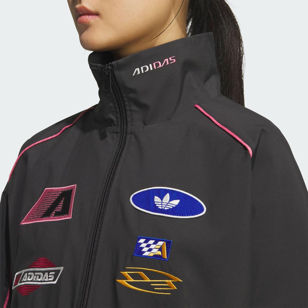 海外限定S Adidas Originals MOTOジャケットKG6677 adidas Moto Sports Oversize Jacket Asia Sizing 'Black Pink' KG6676