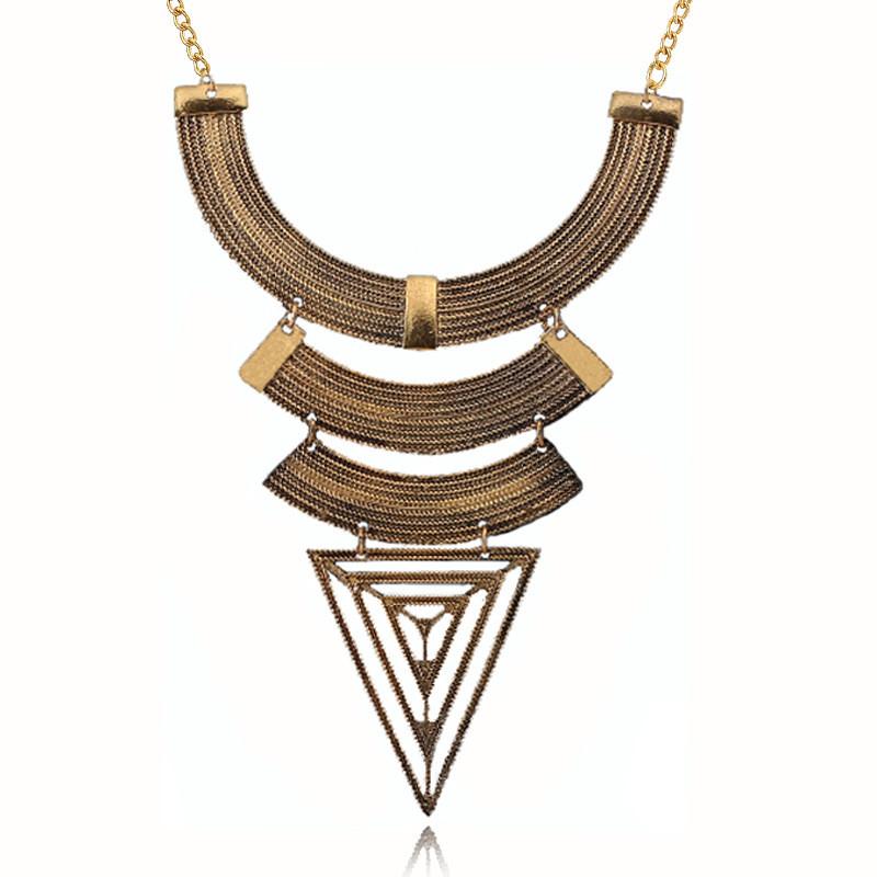 And Creative Fashionable Multi Layer Geometric Shape Women Necklace Metal