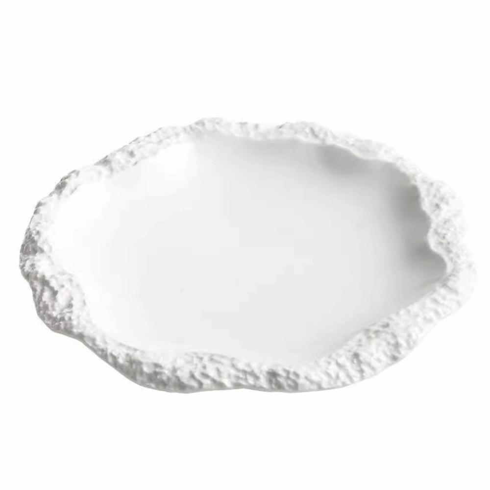 Ceramic Stone Pattern Dinner Plate Irregular Shape Dessert Dish Simple Meal Plate Restaurants