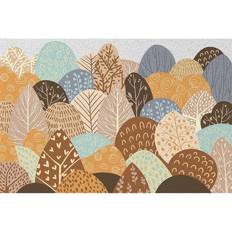 Forest Welcome Mat Entrance Carpet Indoor Outdoor Doormat Low Profile Door Rug Washable Non Slip Rubber Back Low Profile Mat