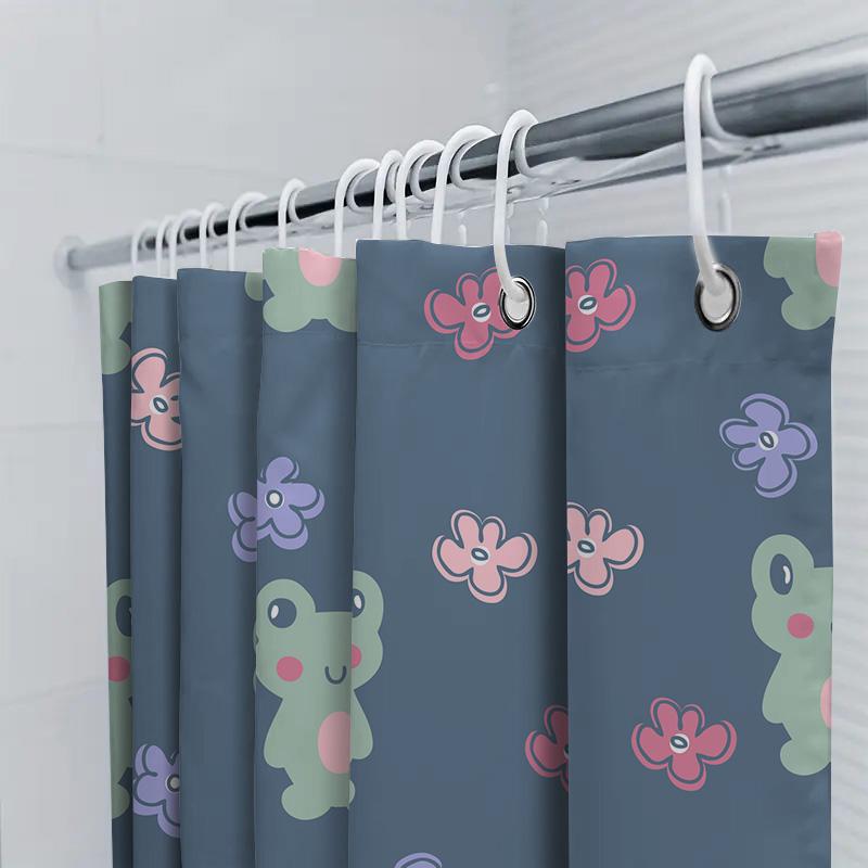 Bathroom Decor Shower Curtain For Kids Bathrooms Home Decoration Waterproof Printed Cartoon Floral Design Bathroom Accessories I