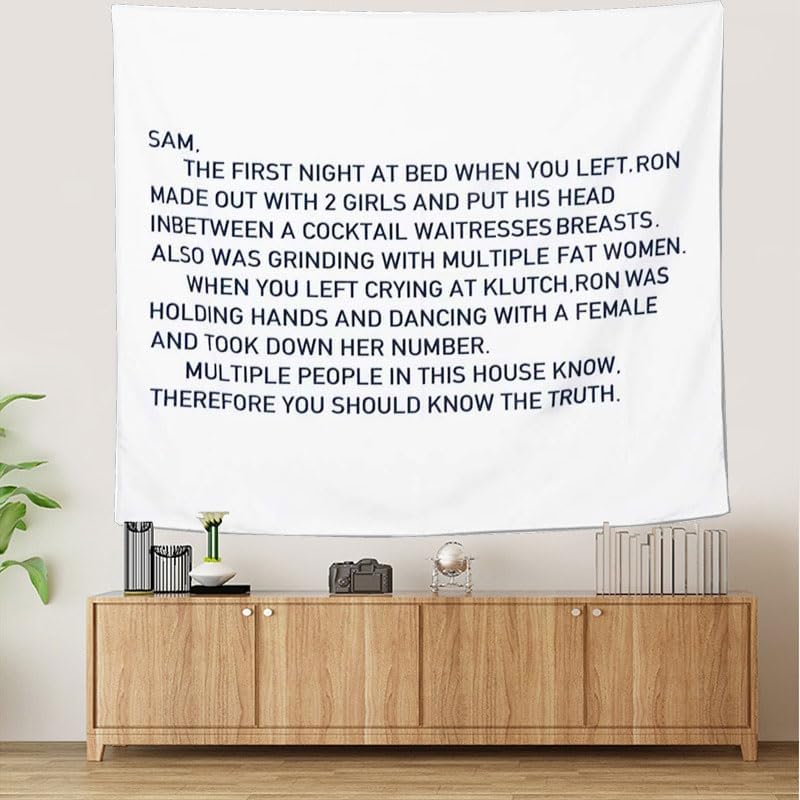 Macide Funny Boutique Tapestry Jersey Shore Letter To Sammi Wall Hanging Jersey Shore Party Decorations for Living Room Bedroom Dorm Home Decor (59.1