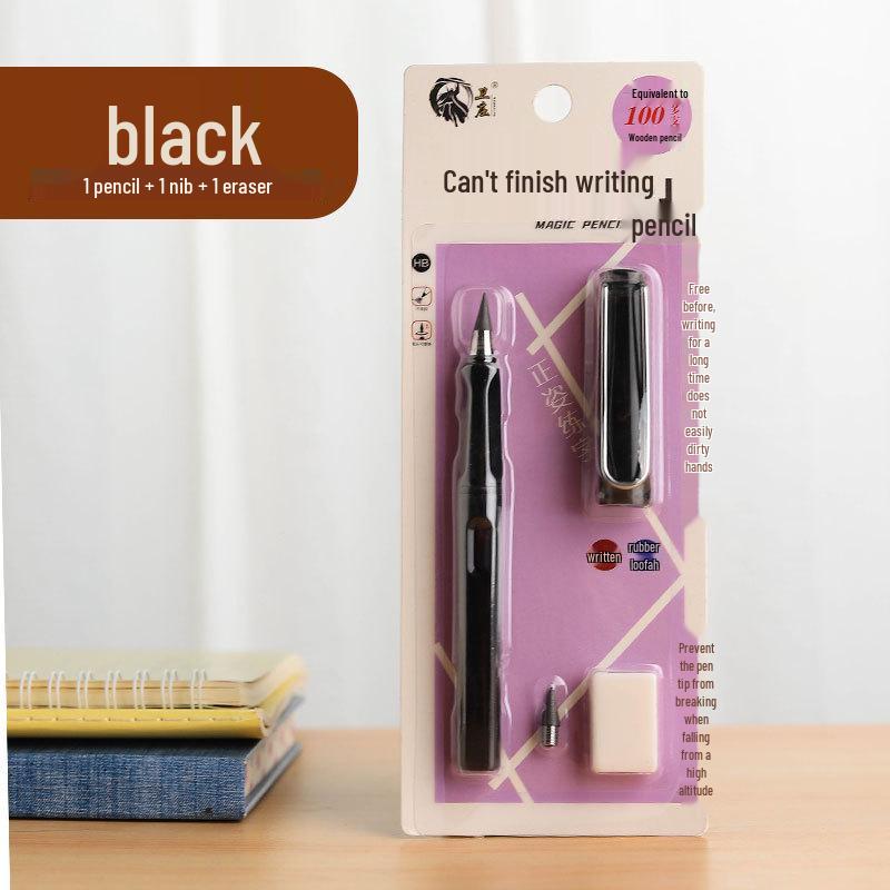 Eternal Pencil: No-Sharpen, Erasable, Break-Resistant Lead, Inkless, Ideal for Sketching & Correcting Writing Posture (Student Set)