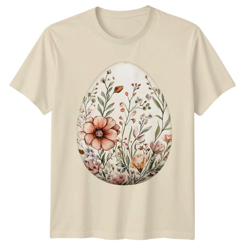 Watercolor Floral Easter Egg Design Unisexs TShirt Watercolor Botanical