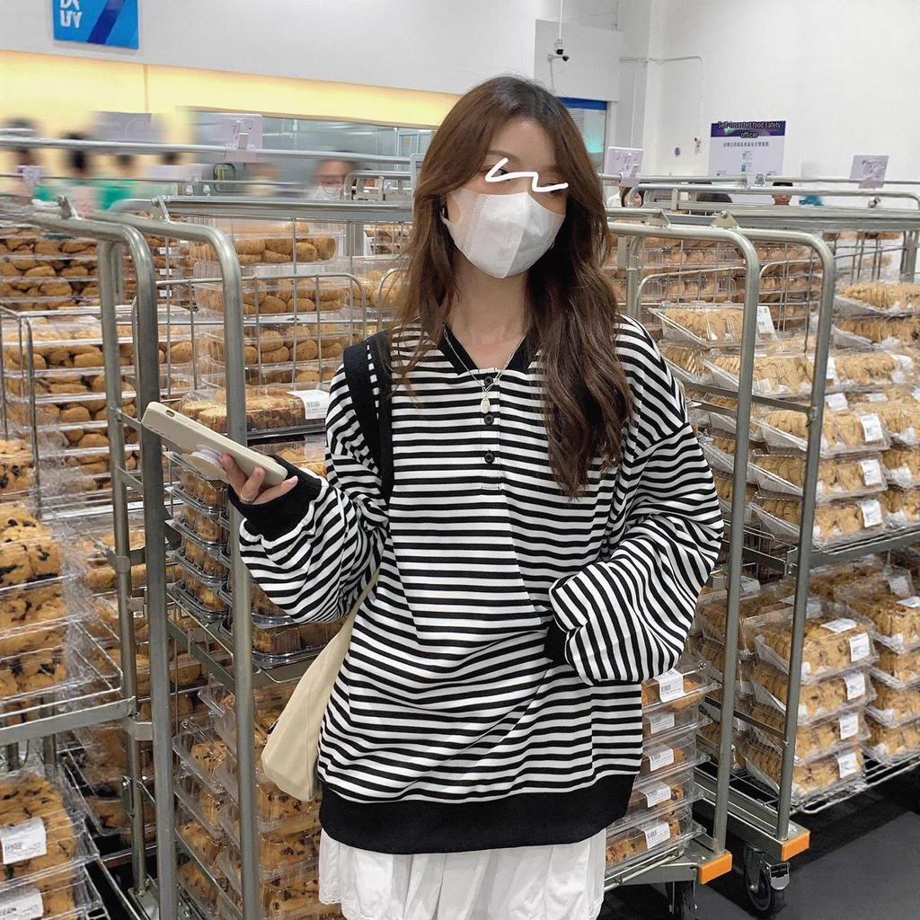 Women's Striped Oversized Hoodie Dress - Plus Size, Mid-Length, Spring/Autumn